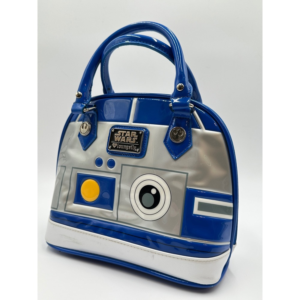 Loungefly Star Wars R2-D2 Satchel Women Blue Excellent Droid Patent Dome Bag
